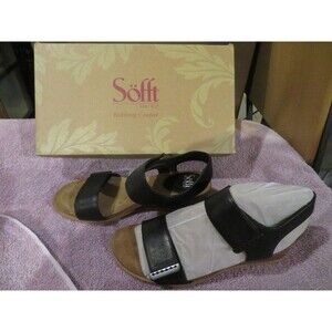 NWT Womens Black Sofft Verdi II Sandals, 10
